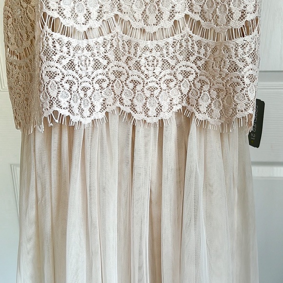 Forever 21 Plus Blush Lace and Tulle Sleeveless Party Dress Juniors Plus Sz 1X - Picture 3 of 16